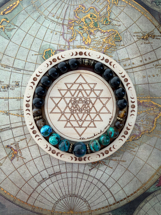 Dark Earthy Gypsy Stretch Bracelet