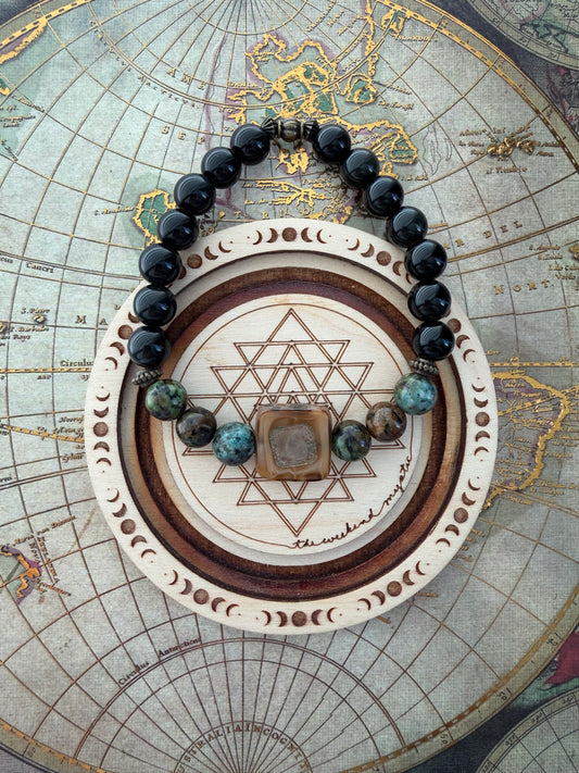 Dark Earthy Stretch Bracelet