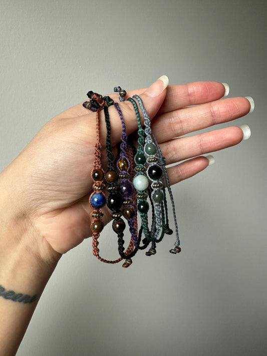 Bohemian Hand-Knotted Adjustable Crystal Bracelet