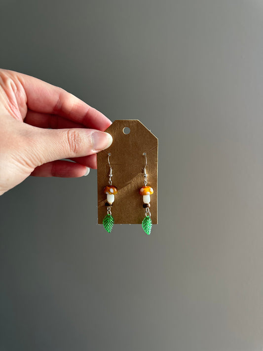 Mushie Leaf Charm Earrings