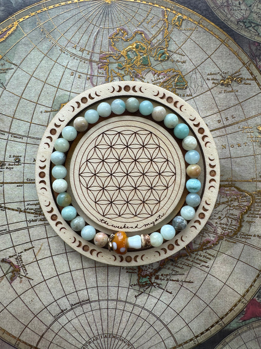 Amazonite Mushie Stretch Bracelet