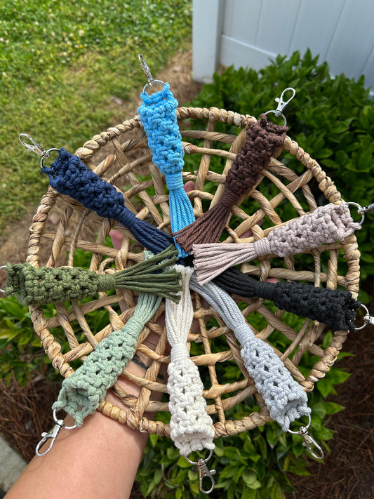Macramé Chapstick Holder Keychain