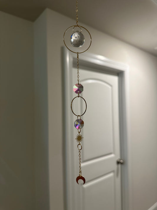 Crystal Sun Moon Suncatcher