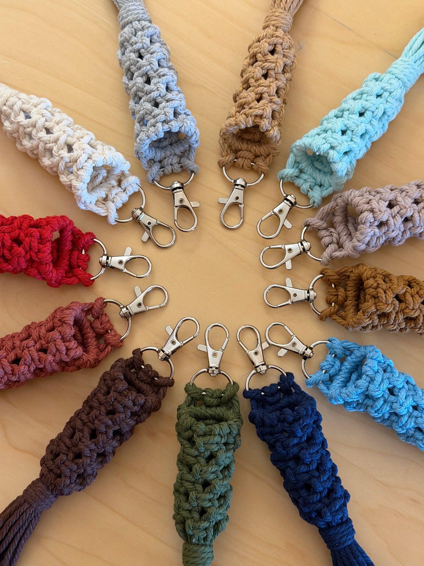Macramé Chapstick Holder Clip Keychain (12 Options)