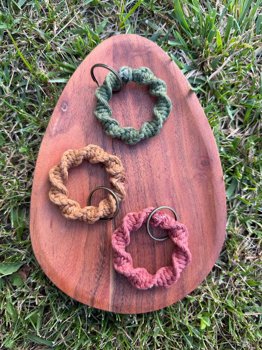 Mini Macramé Spiral Key Ring (3 Options)