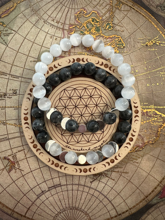 Moon Phase Crystal Stretch Bracelet (2 options)