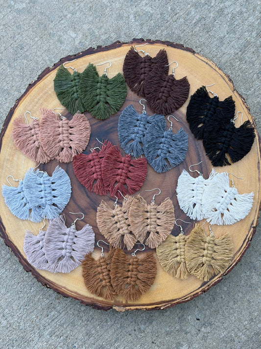 Macramé Leaf Earrings (12 options)
