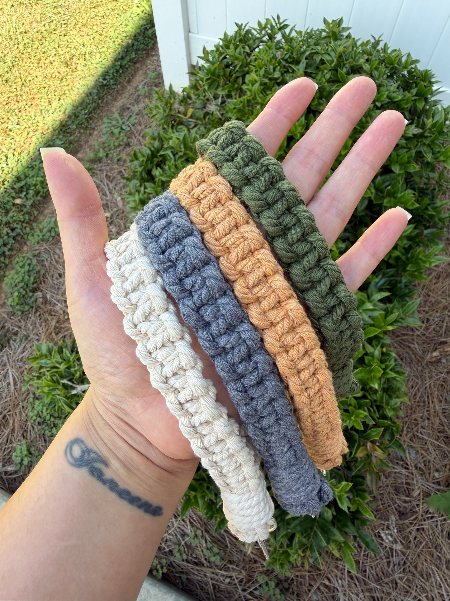 Macramé Square Knot Wristlet Keychain
