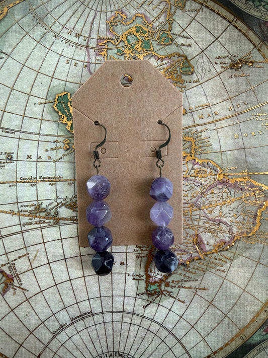 Amethyst Crystal Dangle Earrings