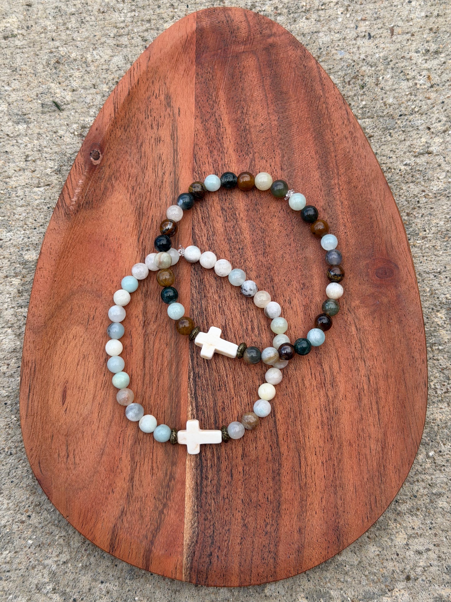 "Down to Earth" Cross Stretch Bracelet