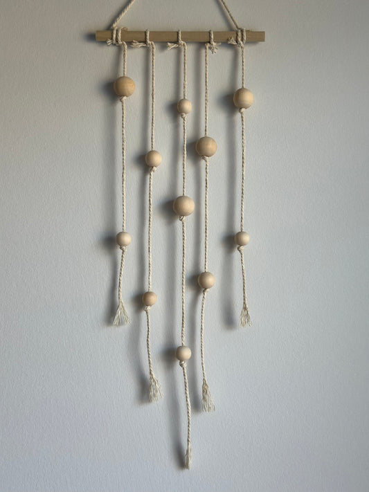 Minimalist Boho Wood Bead Hanging