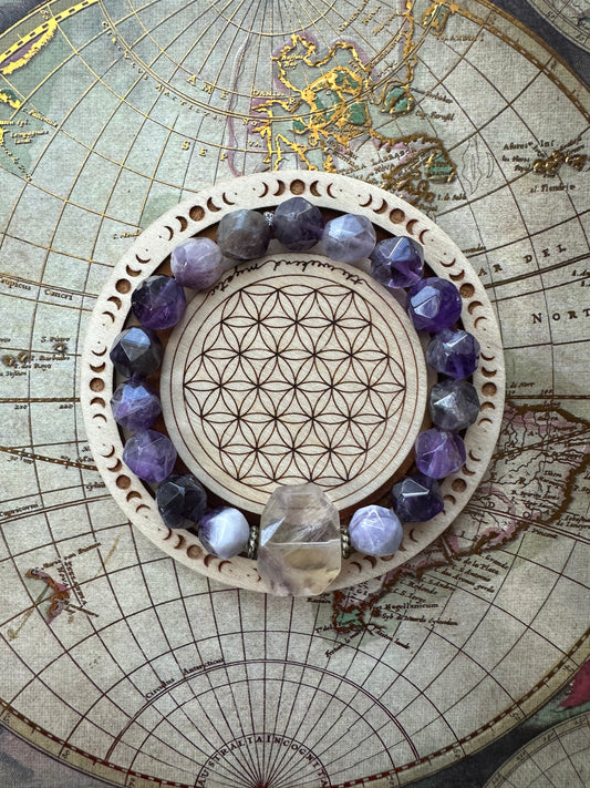 Chunky Amethyst Fluorite Wonder Stretch Bracelet