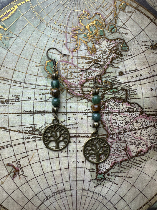 Earthy Tree of Life Crystal Dangles