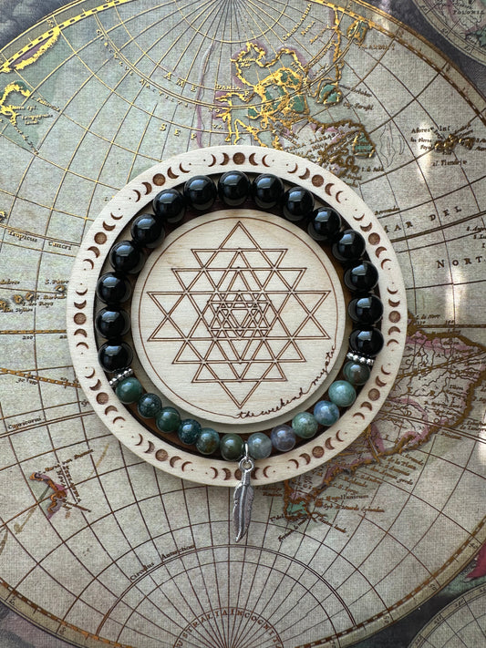 Spiritual Wonder Feather Charm Stretch Bracelet