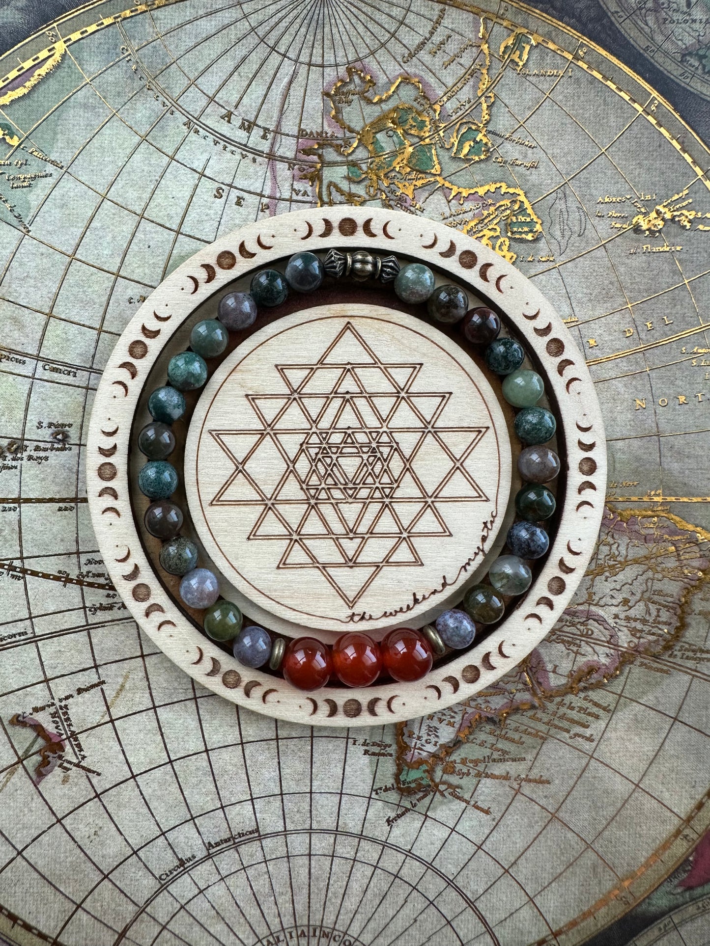 Autumns First Pop of Red Stretch Bracelet