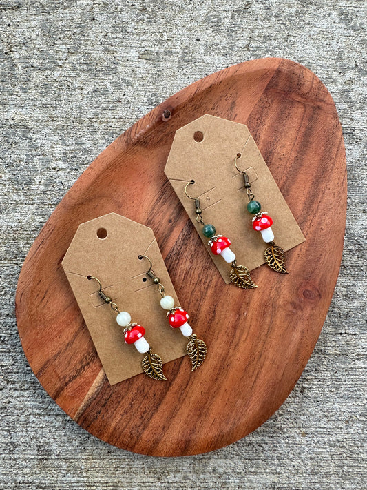 Mushie Fairycore Leaf Charm Earrings