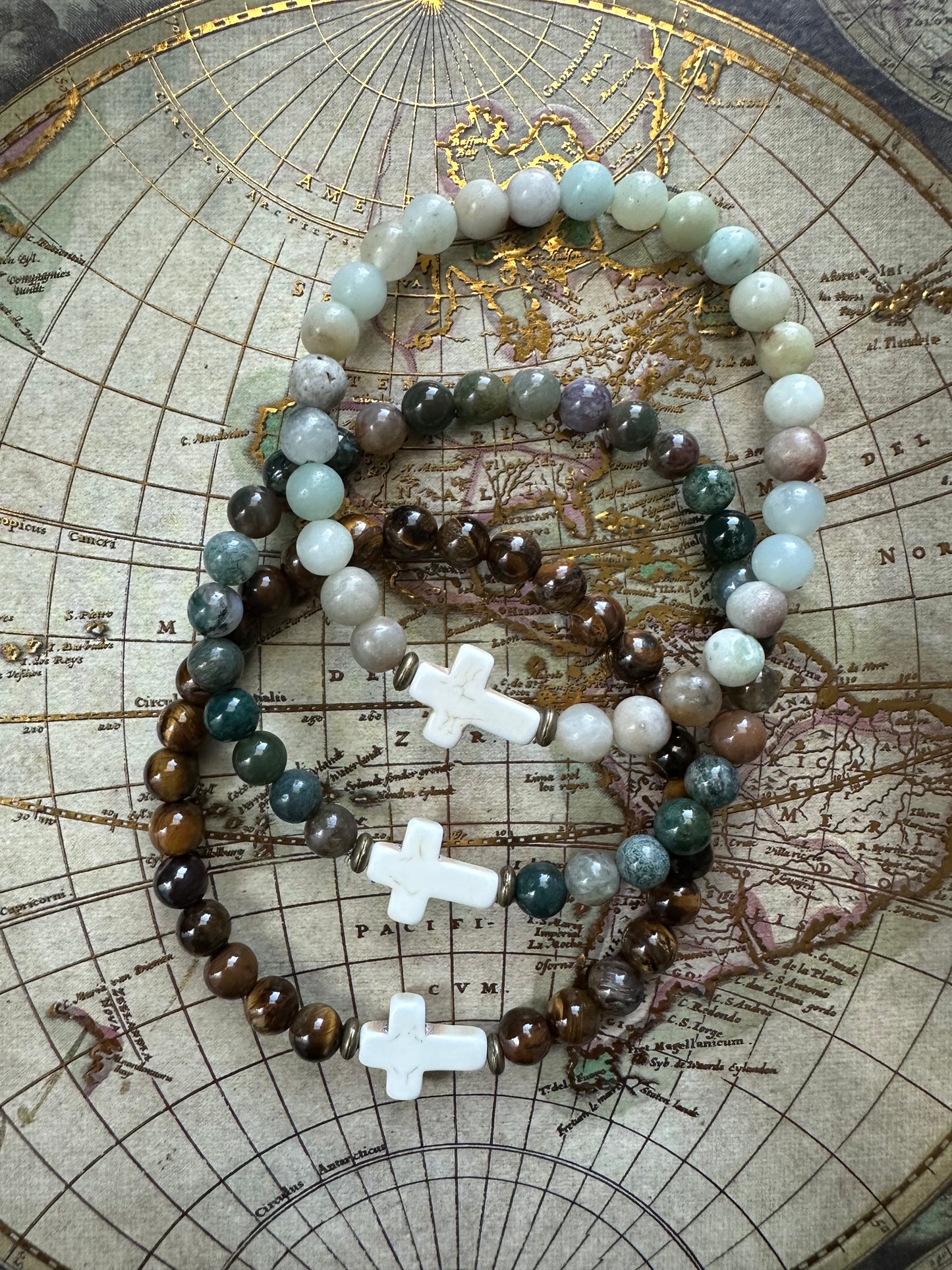 "Down to Earth" Cross Stretch Bracelet