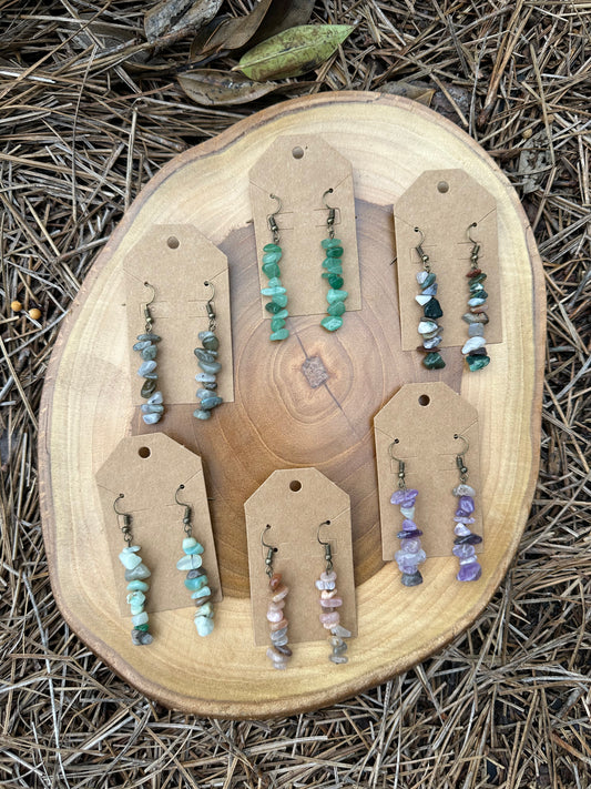 Crystal Chip Dangle Earrings