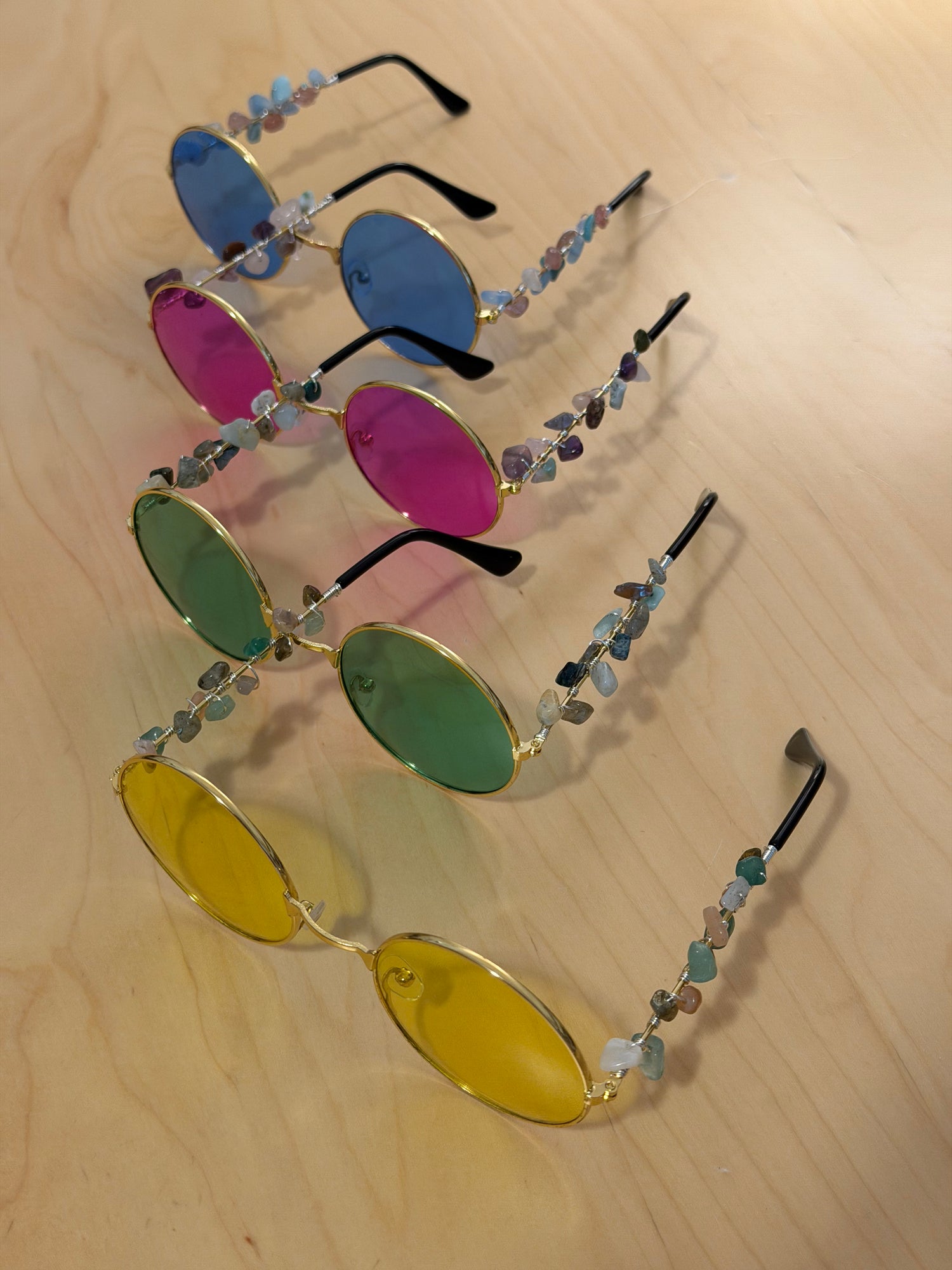 Wire Wrapped Crystal Hippie Glasses