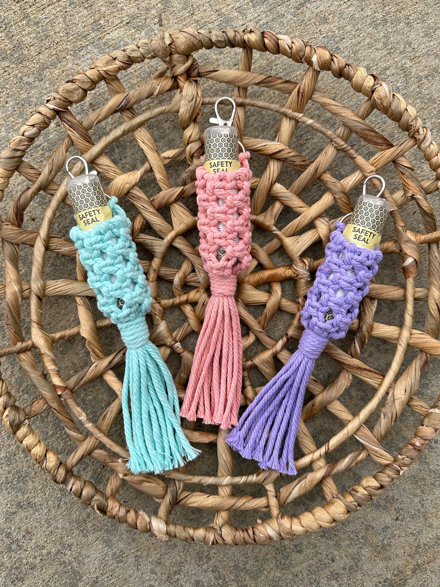 Macramé Chapstick Holder Keychain