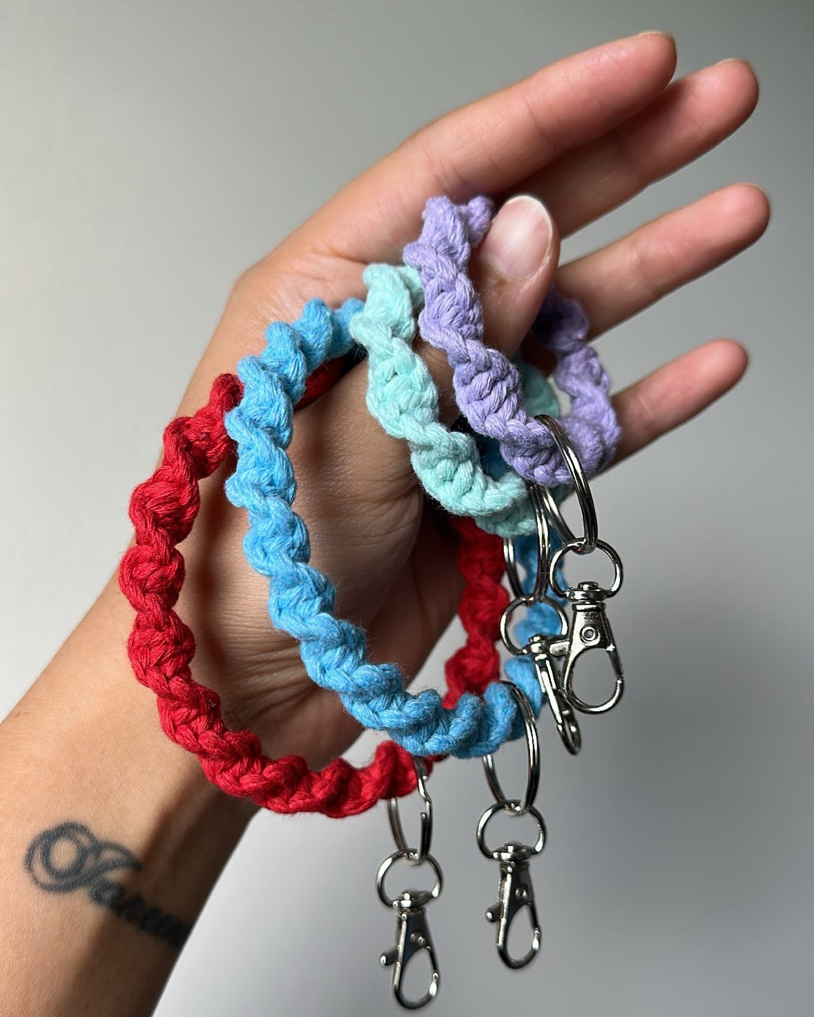 Macramé Spiral Key Ring