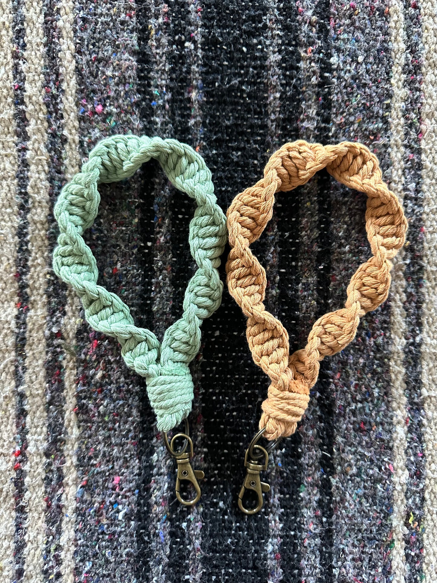 Macramé Spiral Wristlet Keychain