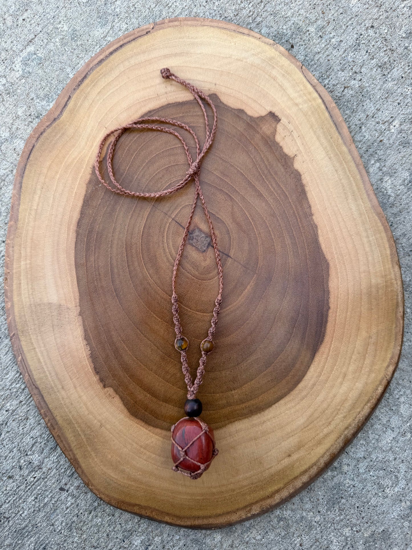 Hand-Knotted Red Jasper Crystal Necklace