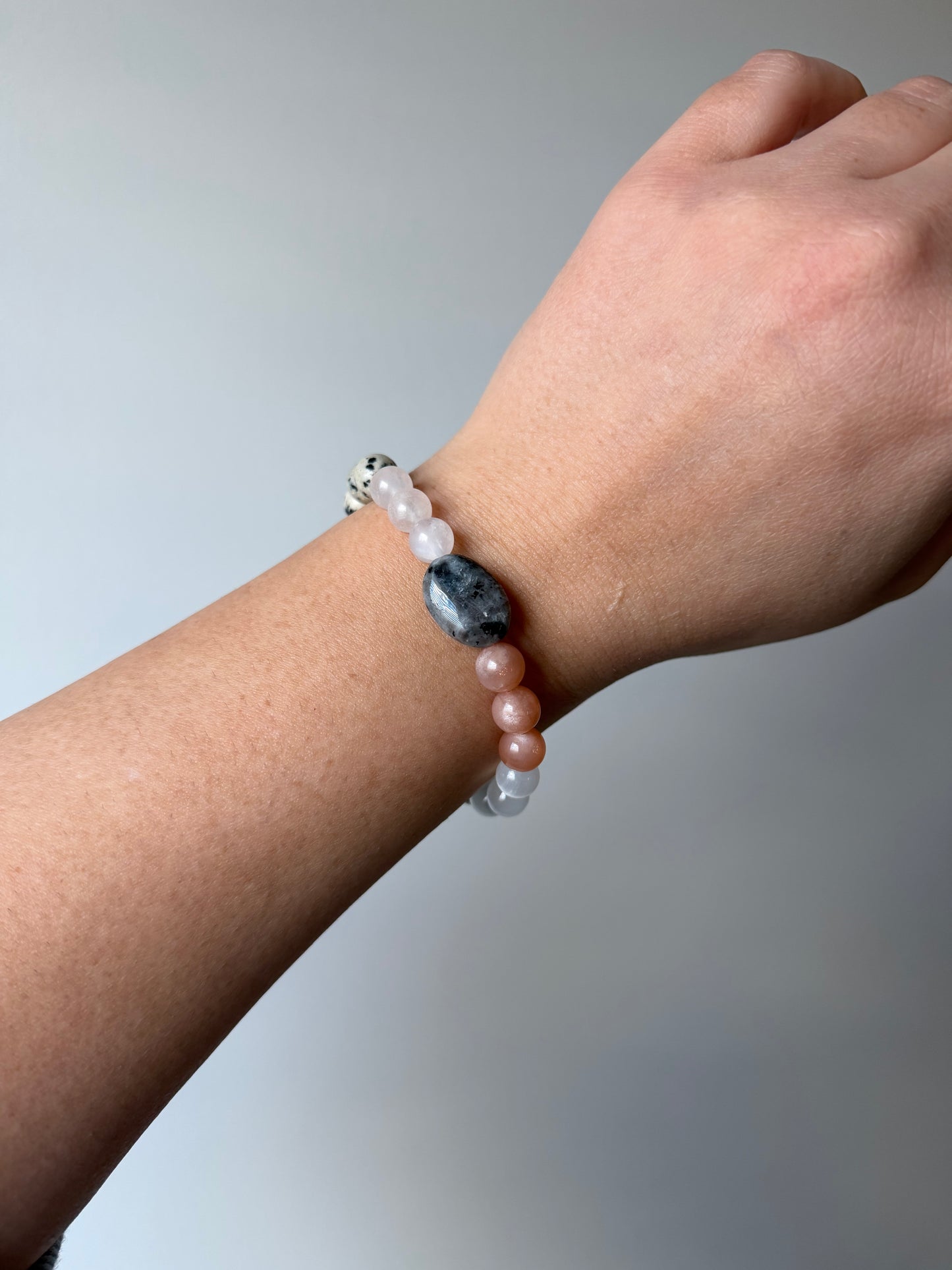 Black Labradorite Mixed Crystal Stretch Bracelet