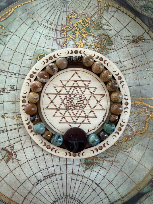 Earthy Dragonfly Stretch Bracelet