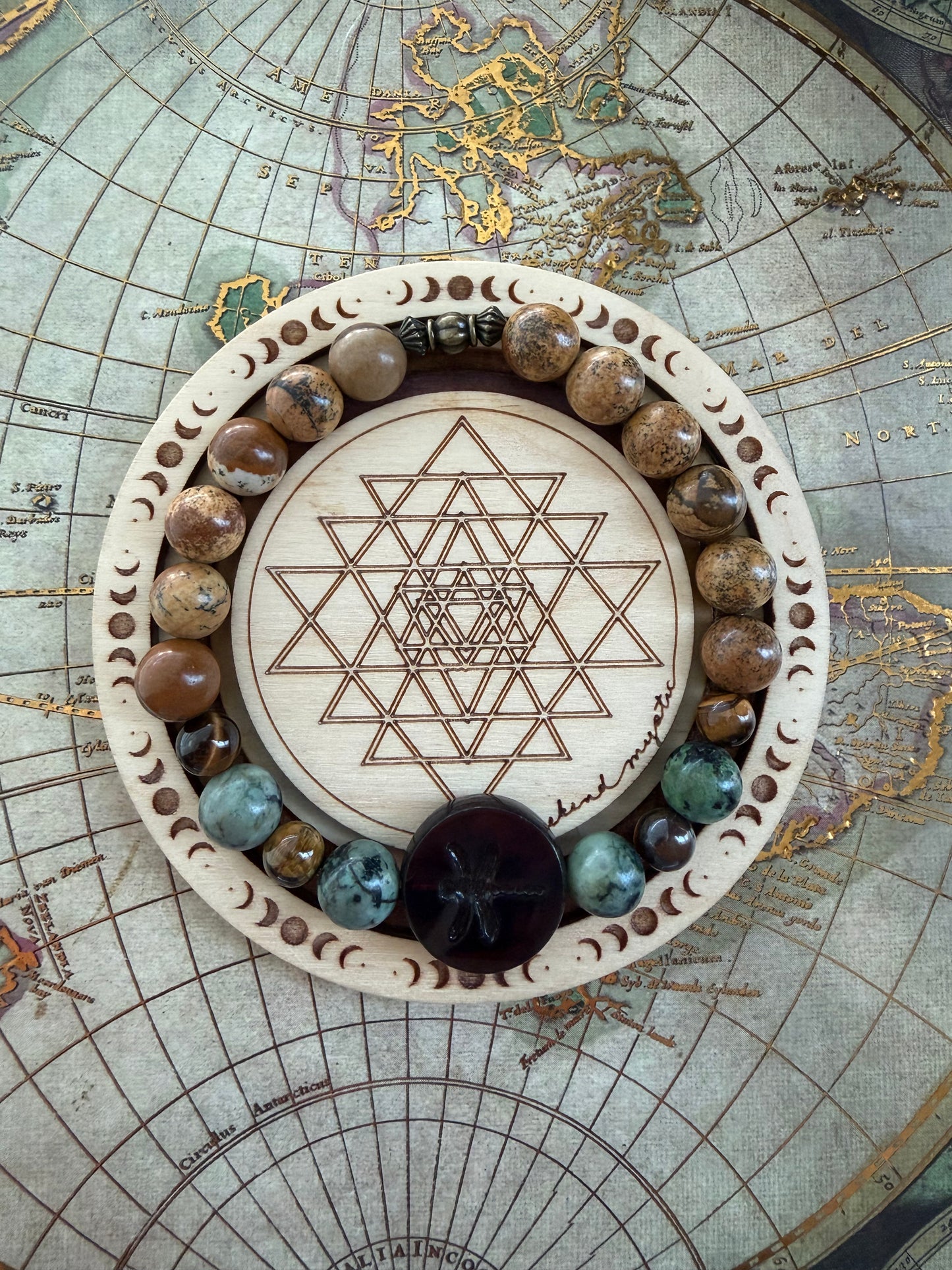 Earthy Dragonfly Stretch Bracelet