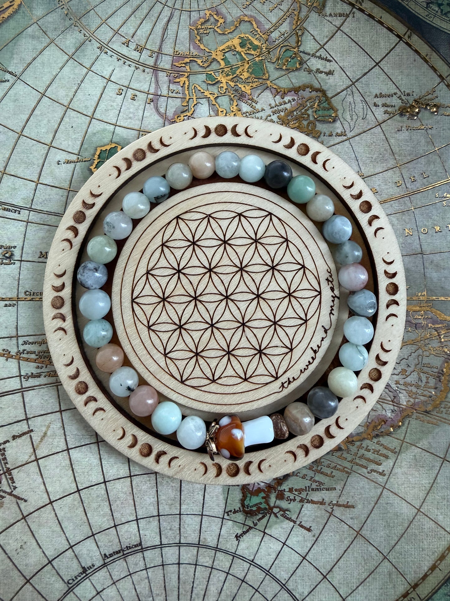 Amazonite Mushie Stretch Bracelet