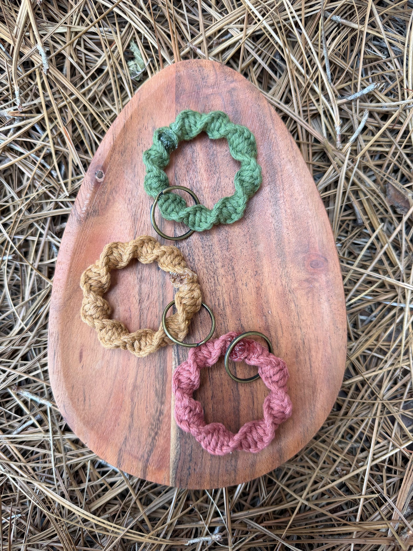 Mini Macramé Spiral Key Ring (3 Options)