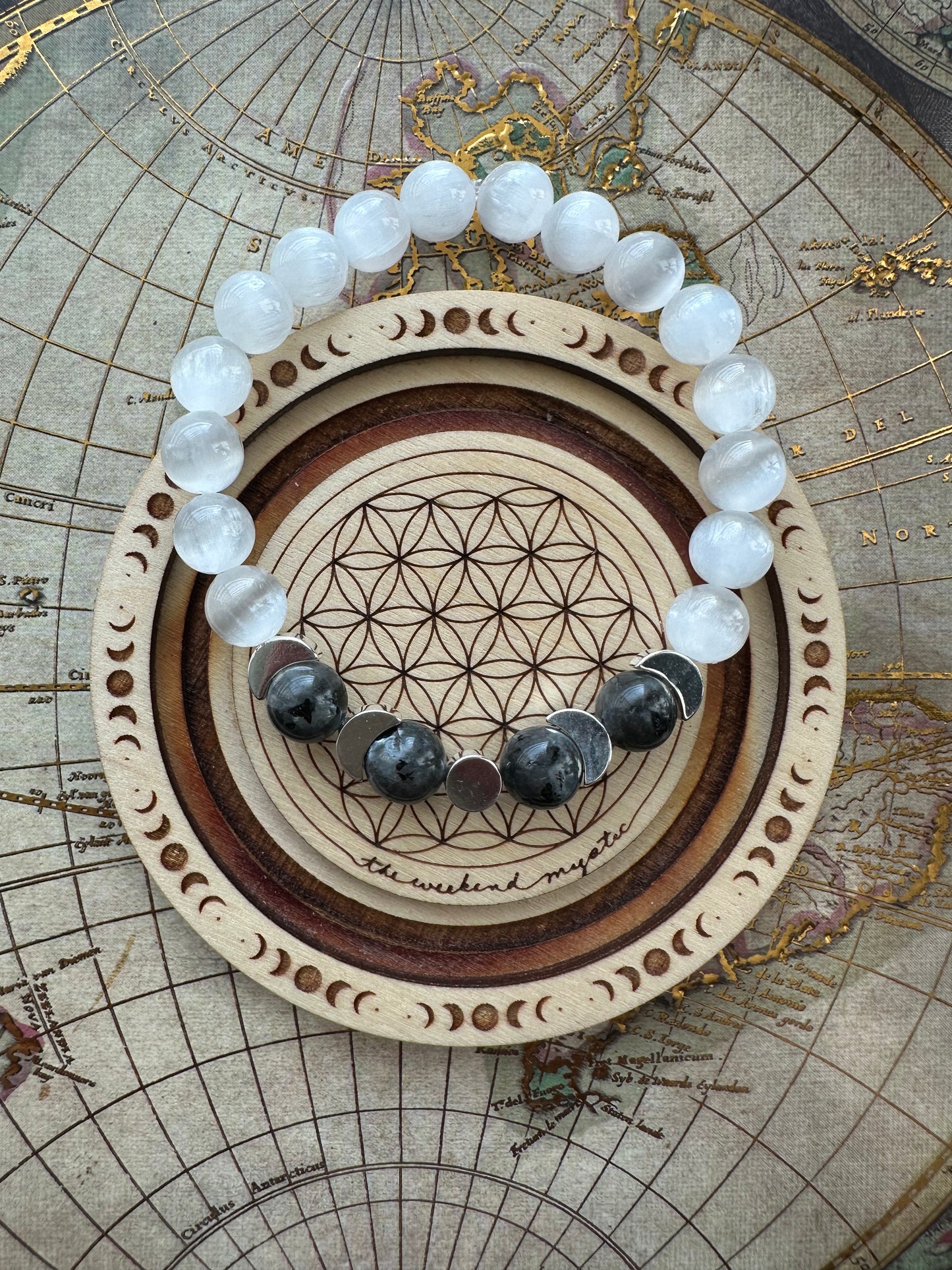Moon Phase Crystal Stretch Bracelet (2 options)