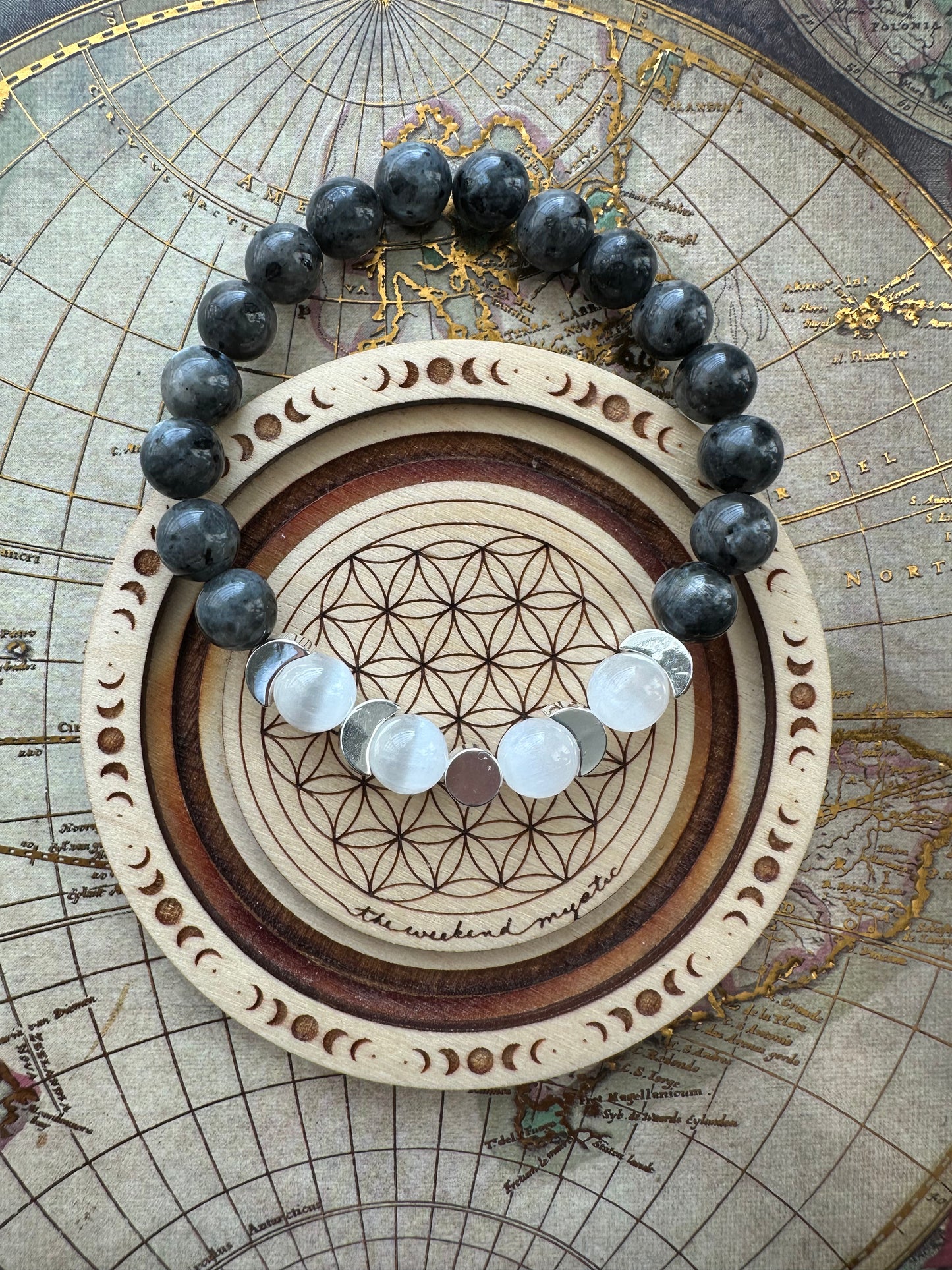 Moon Phase Crystal Stretch Bracelet (2 options)