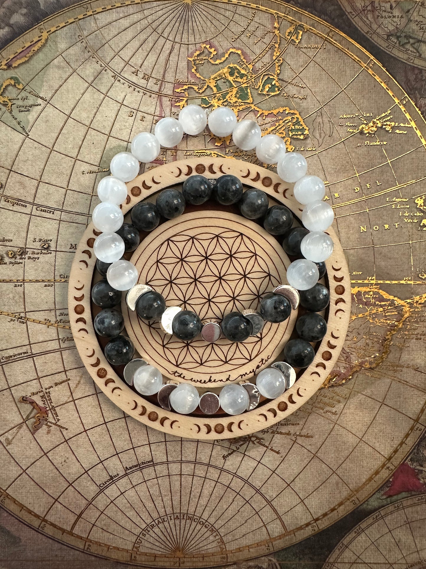 Moon Phase Crystal Stretch Bracelet (2 options)