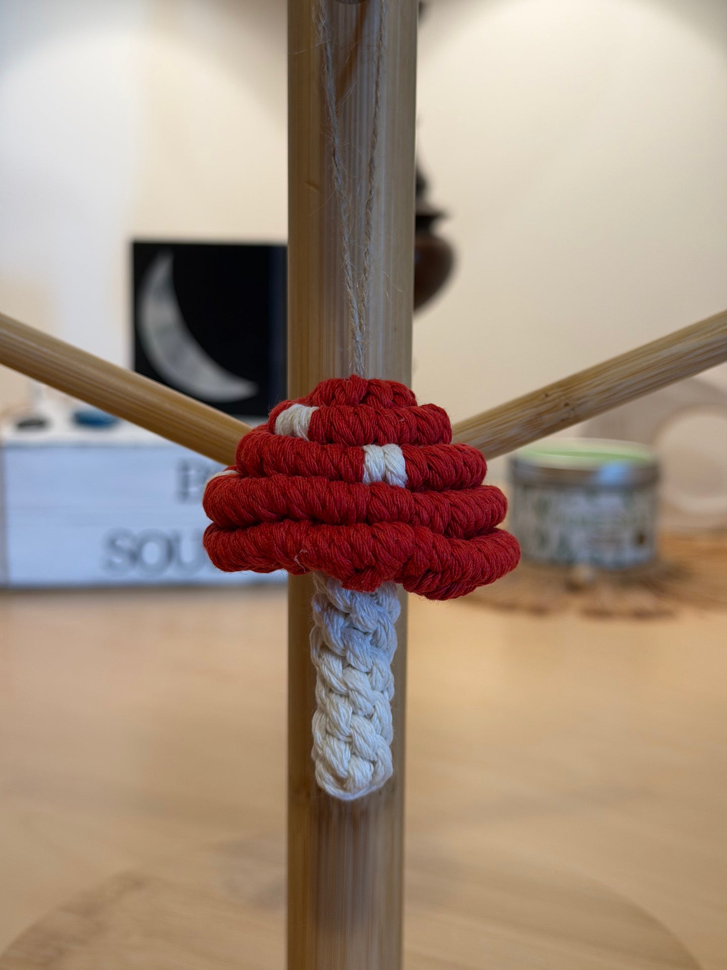 Mini Macramé Mushie Hanging/Ornament - Boho Mushroom Decor (9 Options)