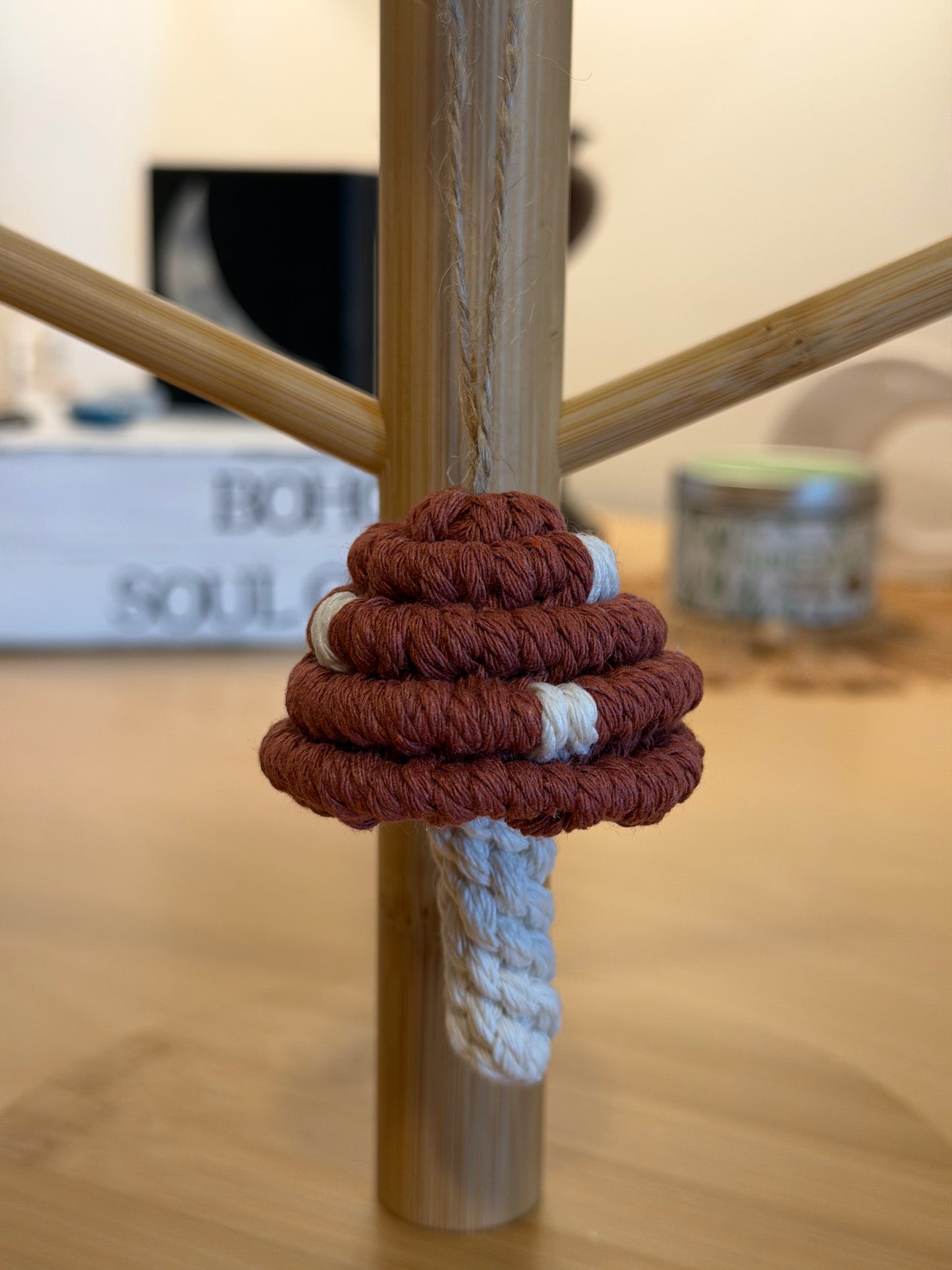 Mini Macramé Mushie Hanging/Ornament - Boho Mushroom Decor (9 Options)