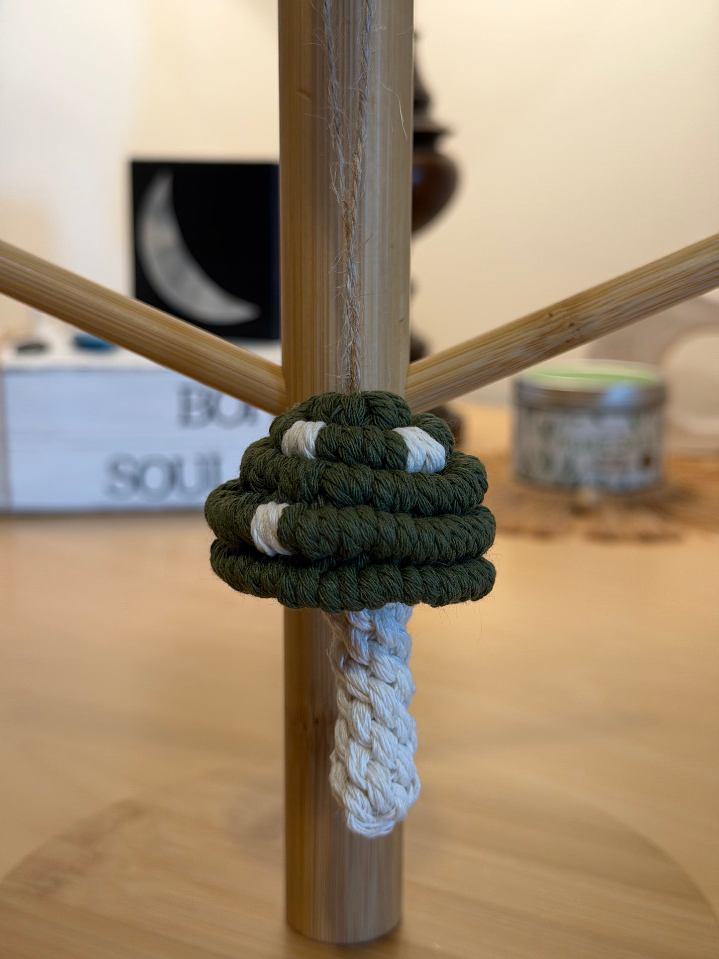 Mini Macramé Mushie Hanging/Ornament - Boho Mushroom Decor (9 Options)