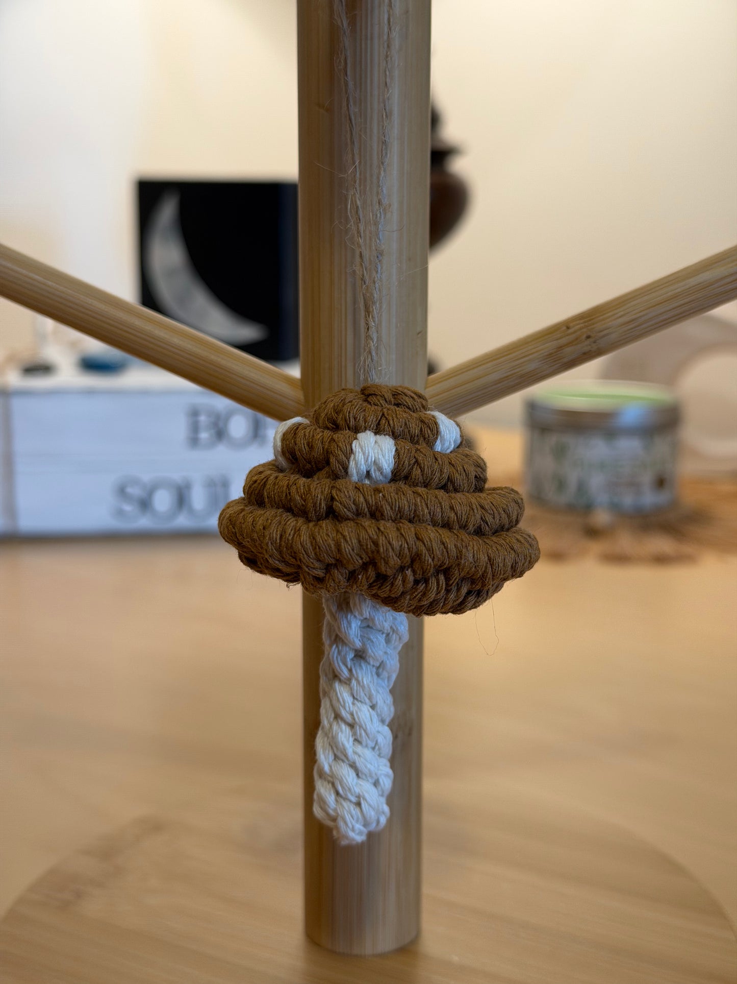 Mini Macramé Mushie Hanging/Ornament - Boho Mushroom Decor (9 Options)