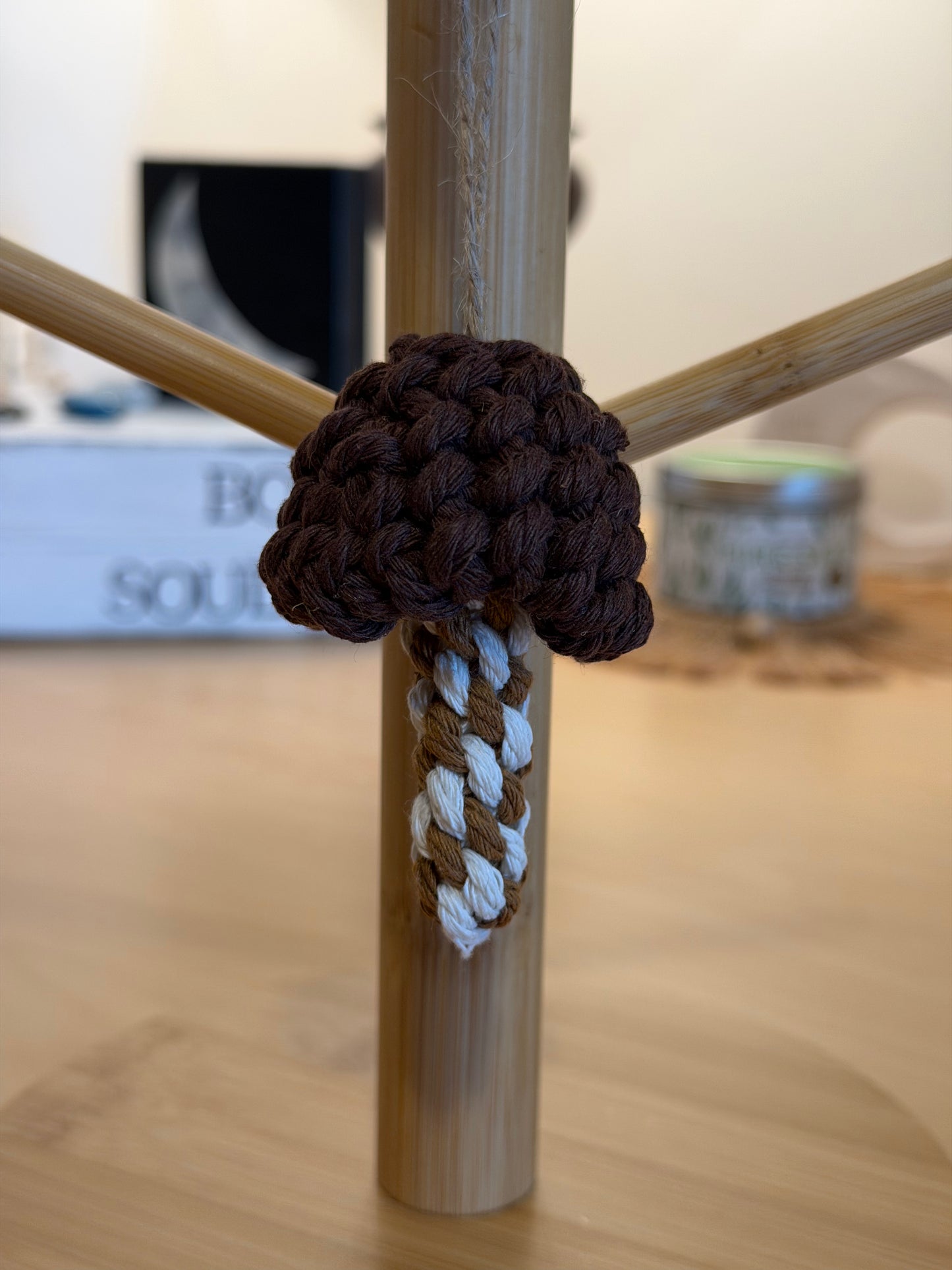 Mini Macramé Mushie Hanging/Ornament - Boho Mushroom Decor (9 Options)