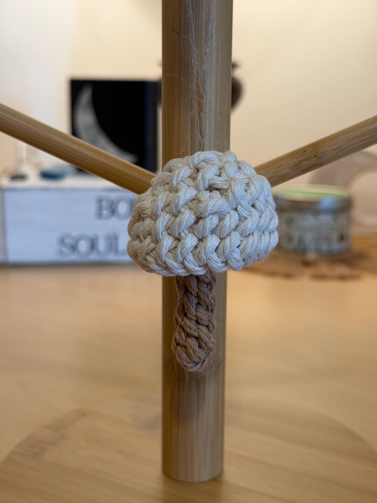 Mini Macramé Mushie Hanging/Ornament - Boho Mushroom Decor (9 Options)
