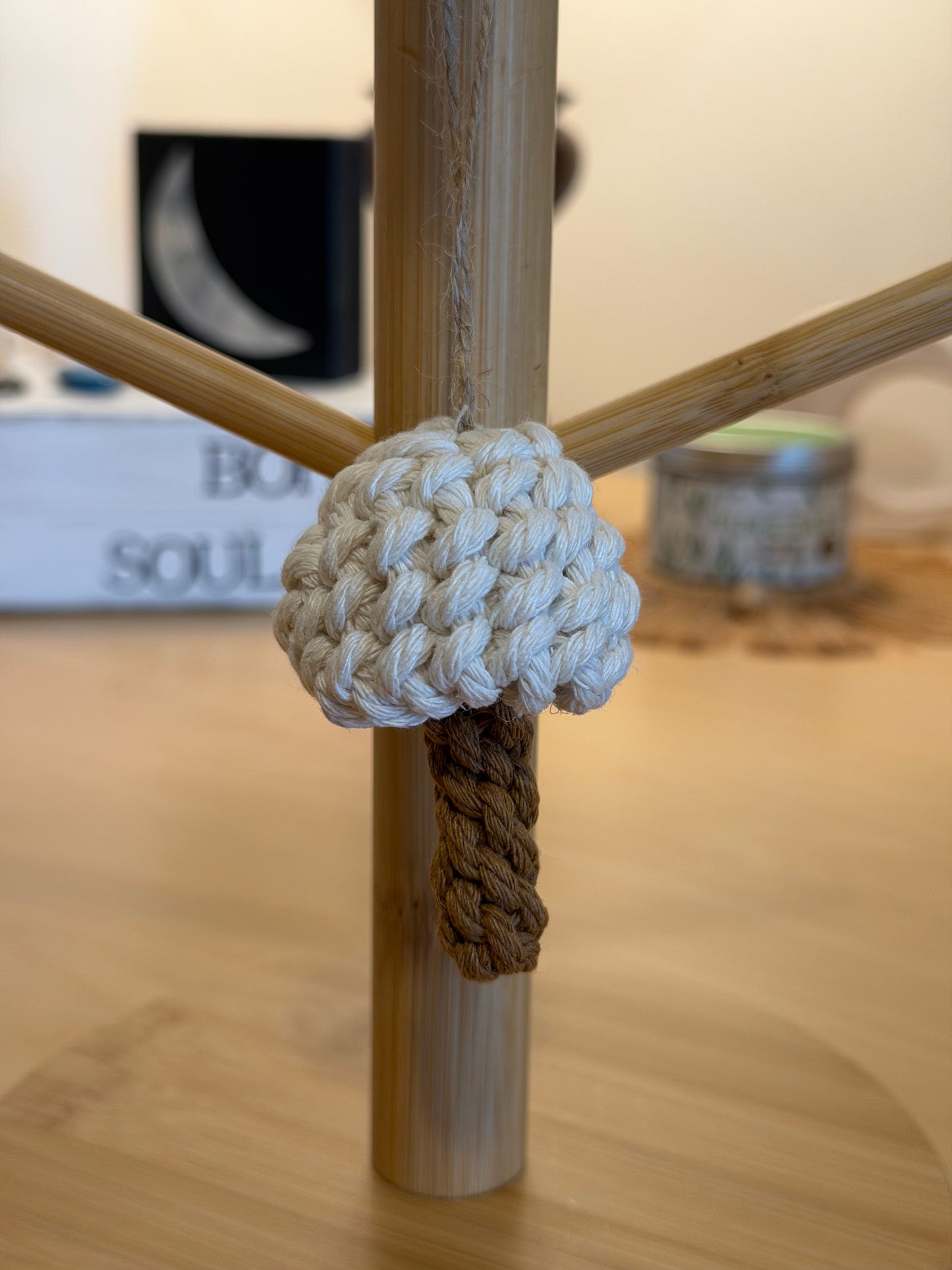 Mini Macramé Mushie Hanging/Ornament - Boho Mushroom Decor (9 Options)