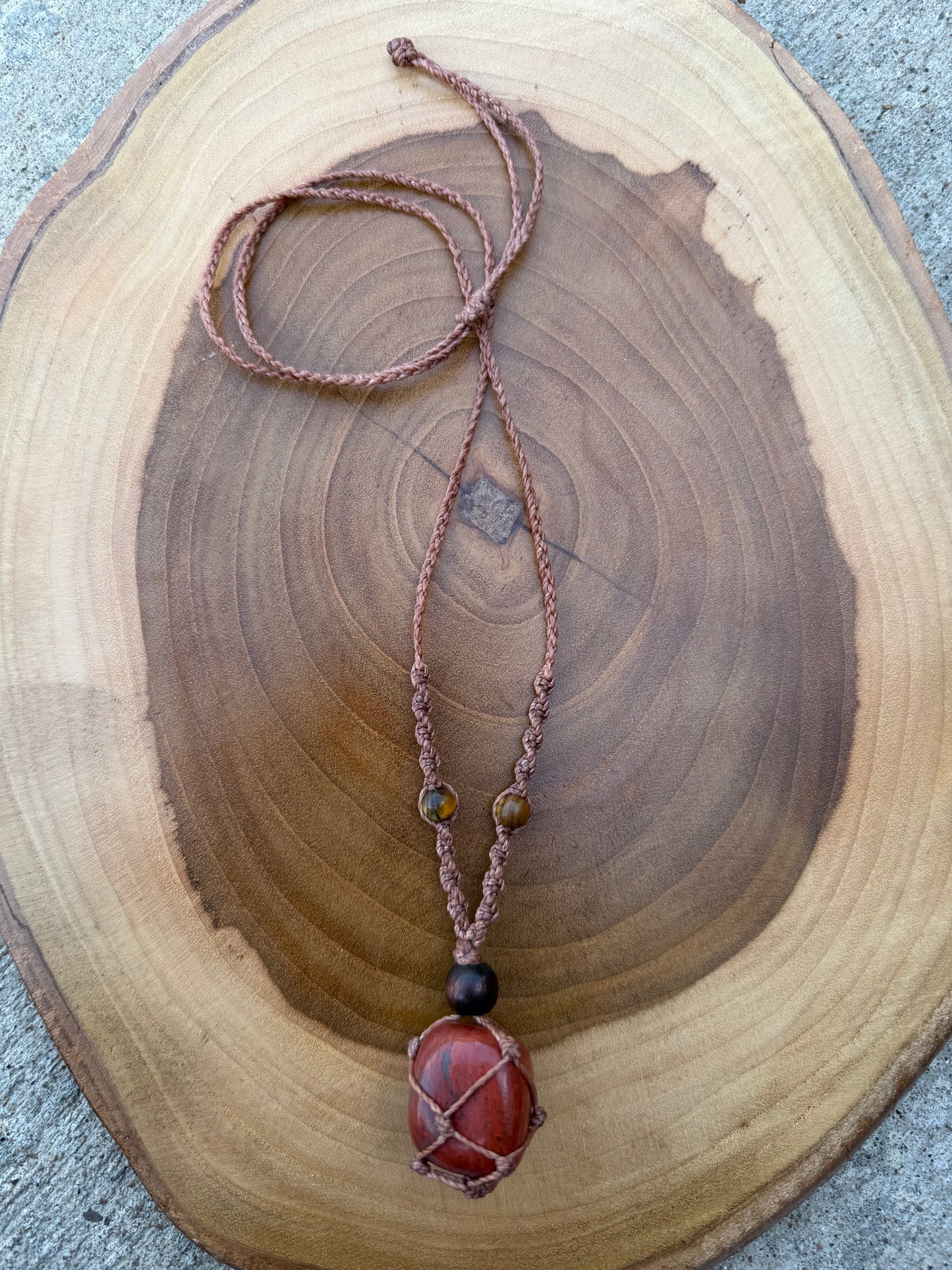 Hand-Knotted Red Jasper Crystal Necklace
