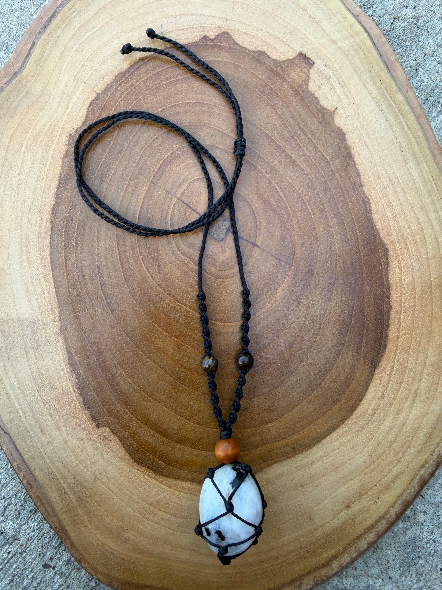 Hand-Knotted Moonstone Crystal Necklace