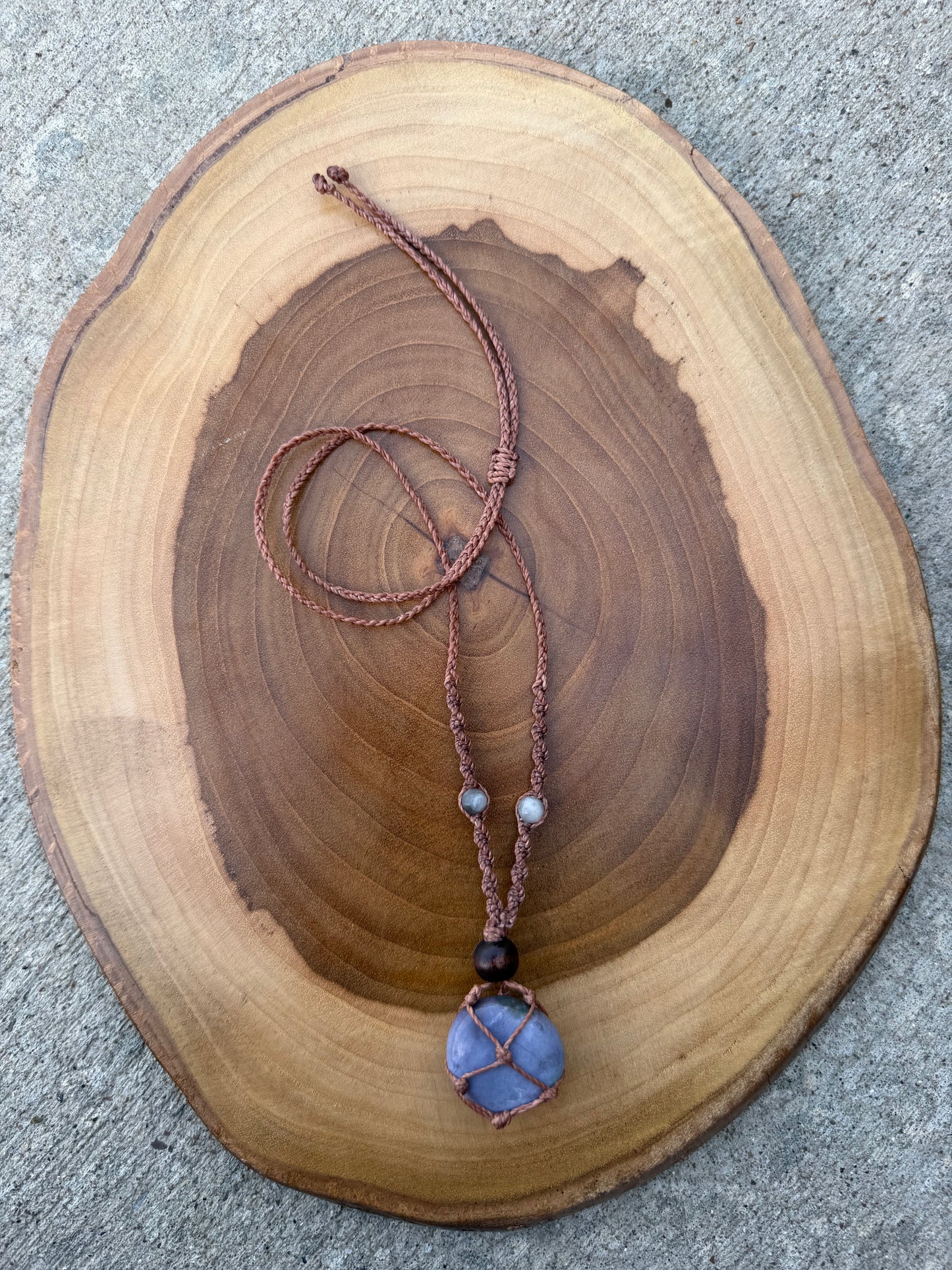 Hand-Knotted Moss Agate Crystal Necklace