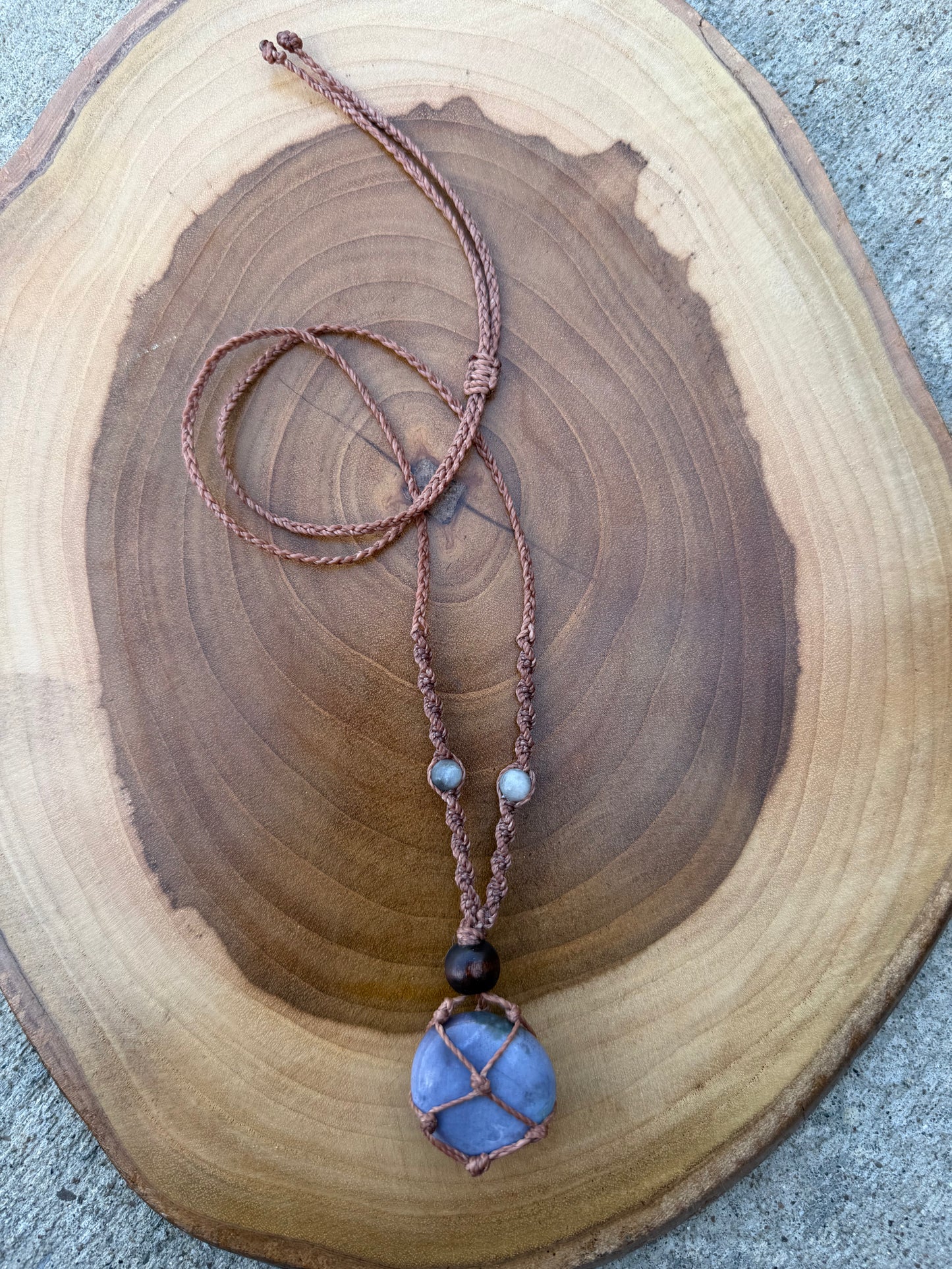 Hand-Knotted Moss Agate Crystal Necklace