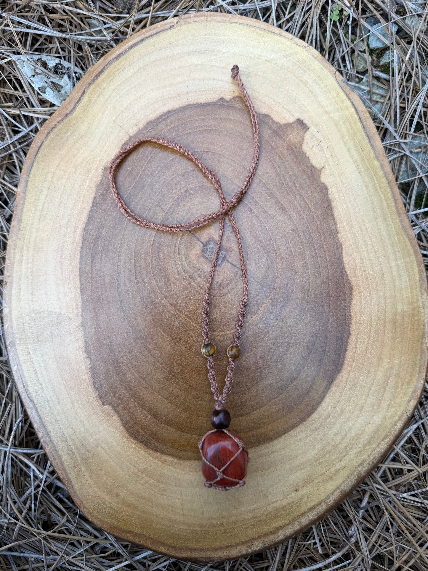 Hand-Knotted Red Jasper Crystal Necklace