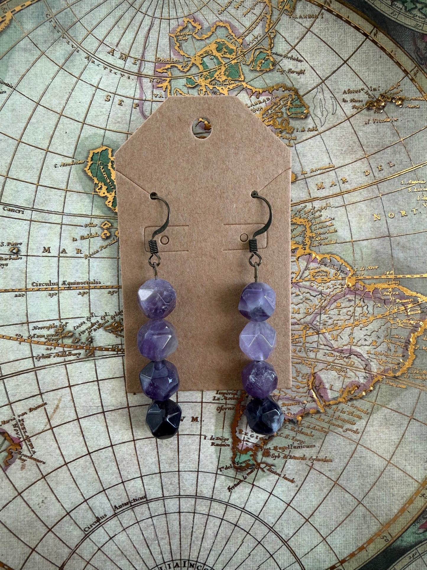 Amethyst Crystal Dangle Earrings