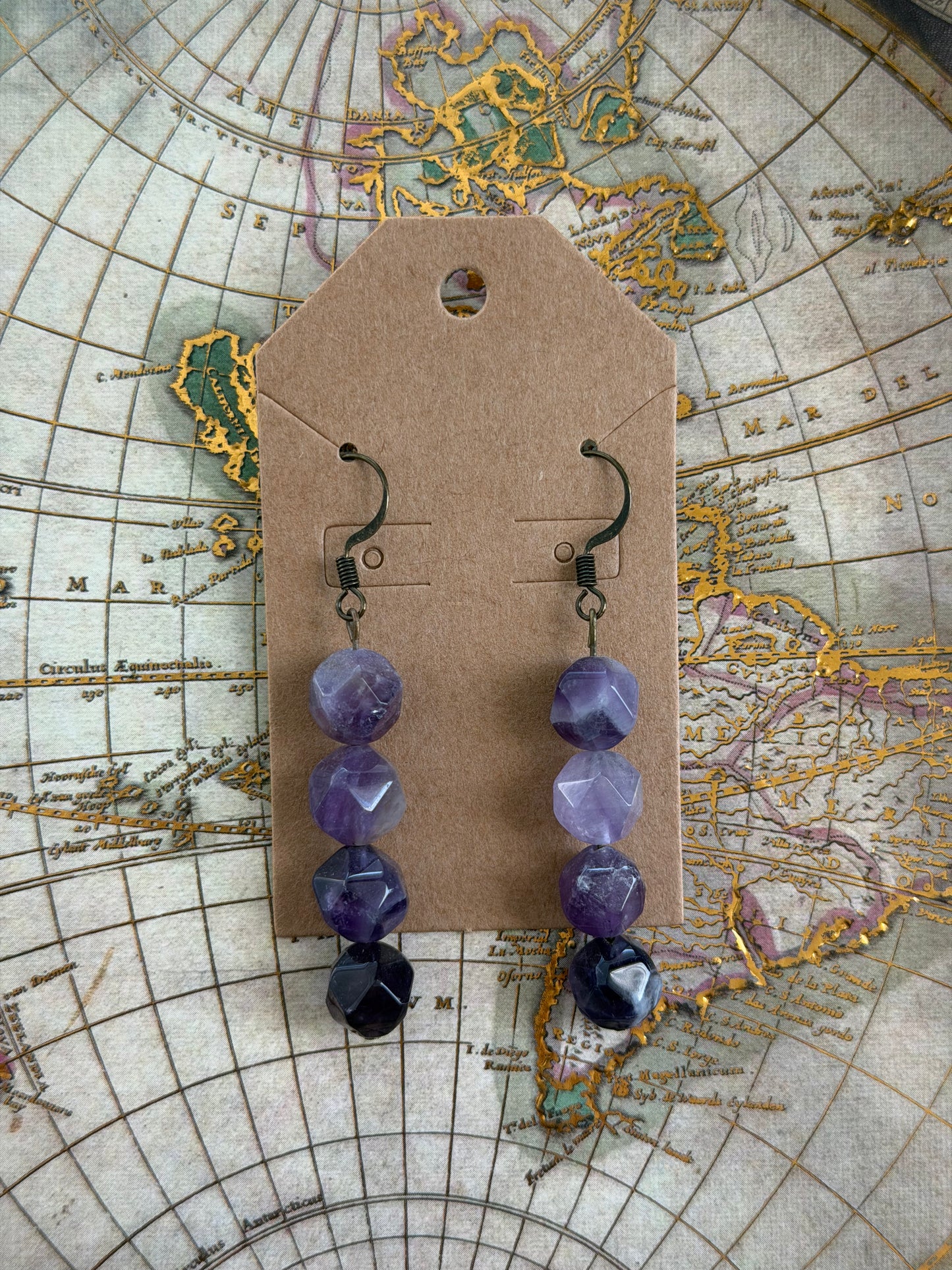 Amethyst Crystal Dangle Earrings