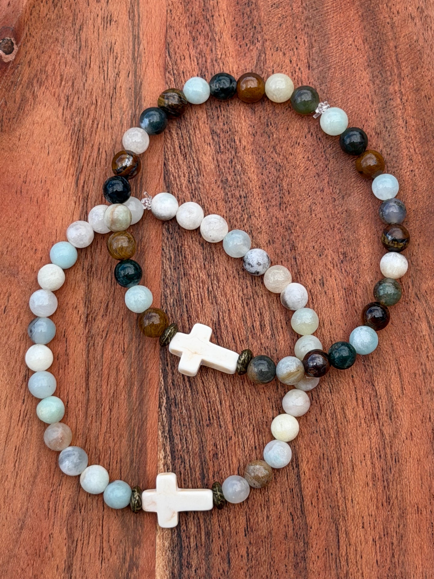 "Down to Earth" Cross Stretch Bracelet